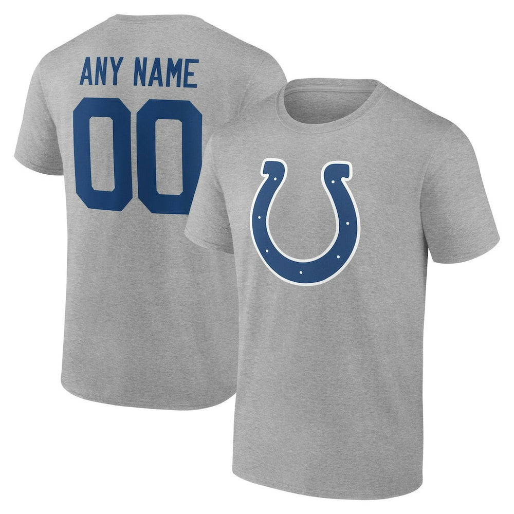 Indianapolis Colts Big & Tall Team Authentic Custom T-Shirt Gray