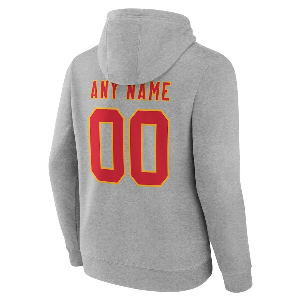 Kansas City Chiefs Big & Tall Team Authentic Custom Hoodie Gray