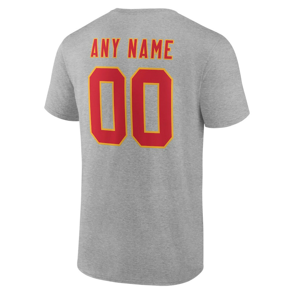 Kansas City Chiefs Big & Tall Team Authentic Custom T-Shirt Gray