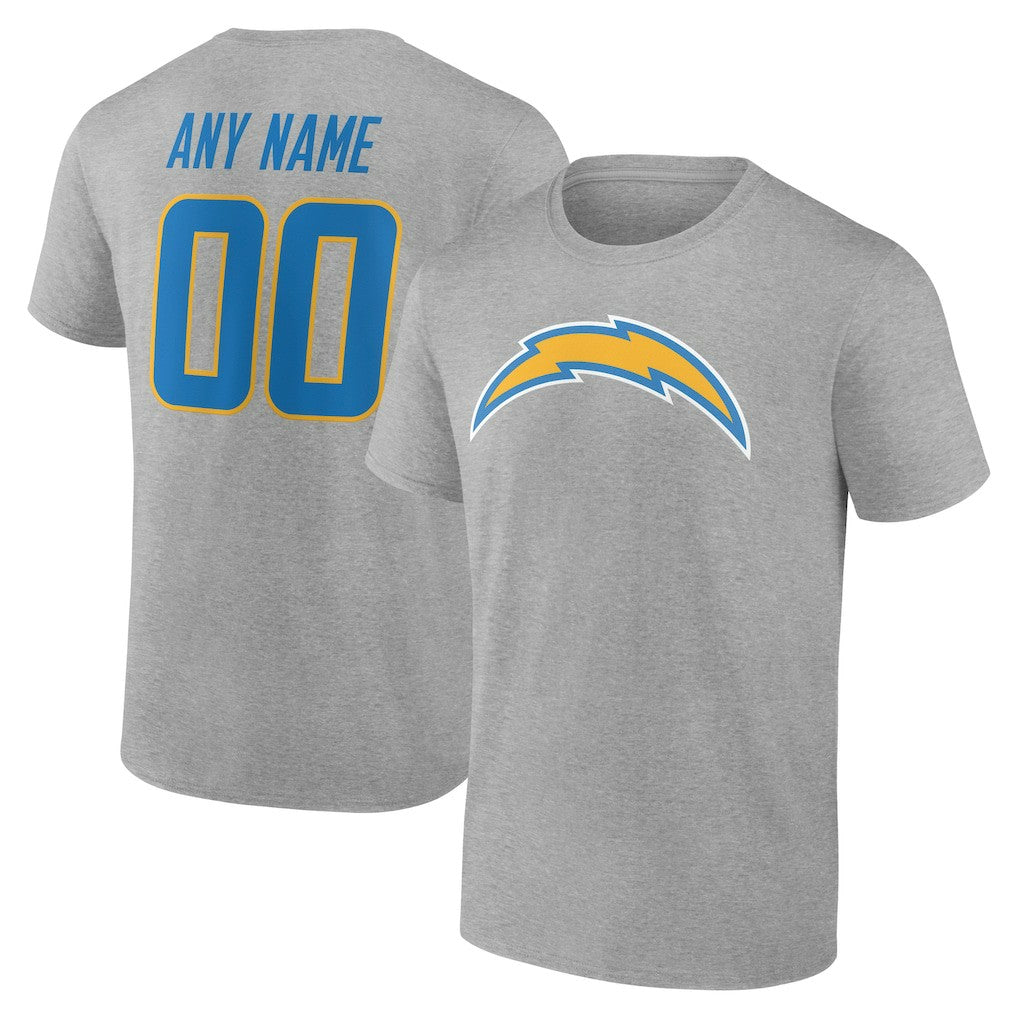 Los Angeles Chargers Big & Tall Team Authentic Custom T-Shirt Gray