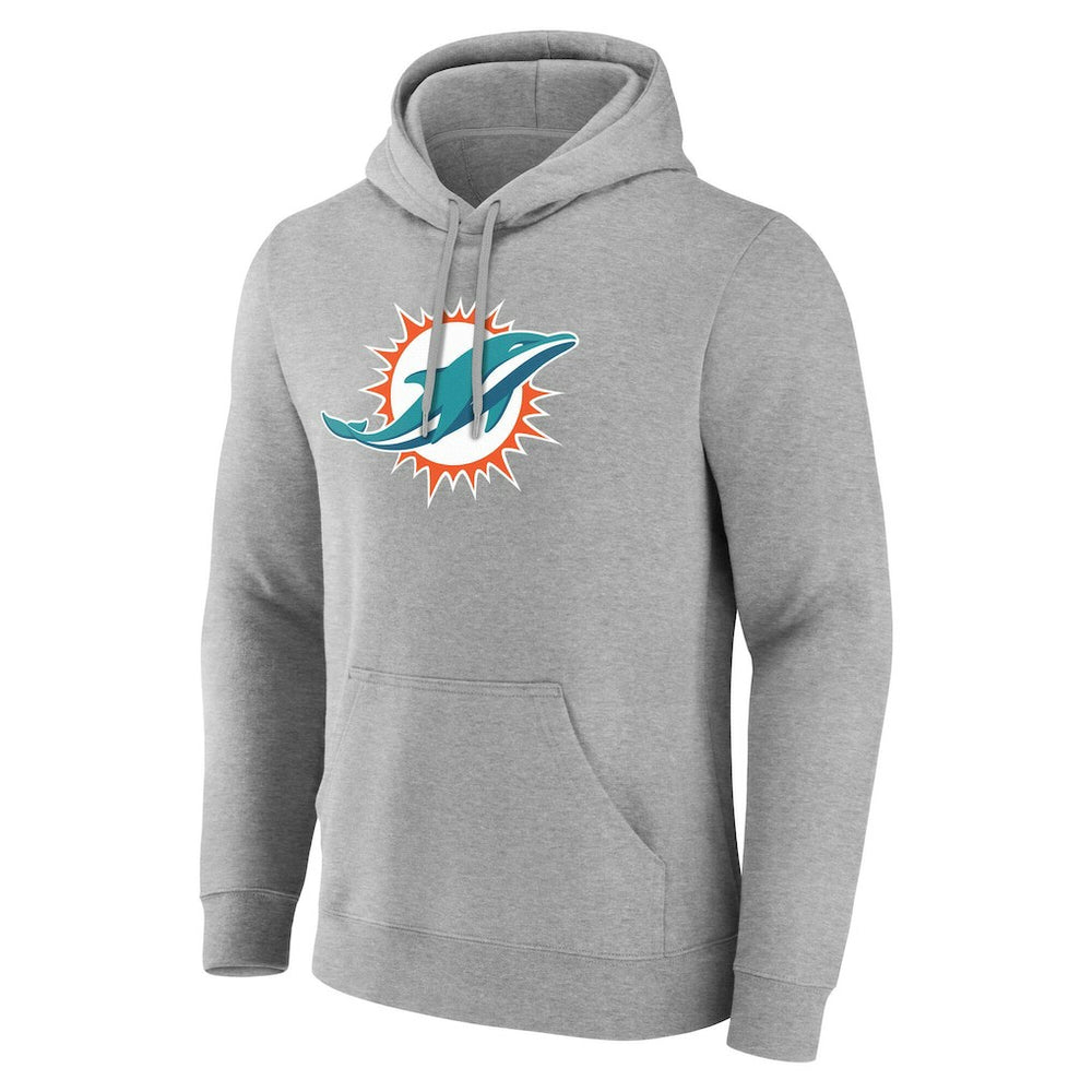 Miami Dolphins Big & Tall Team Authentic Custom Hoodie Gray