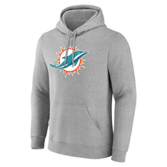 Miami Dolphins Big & Tall Team Authentic Custom Hoodie Gray