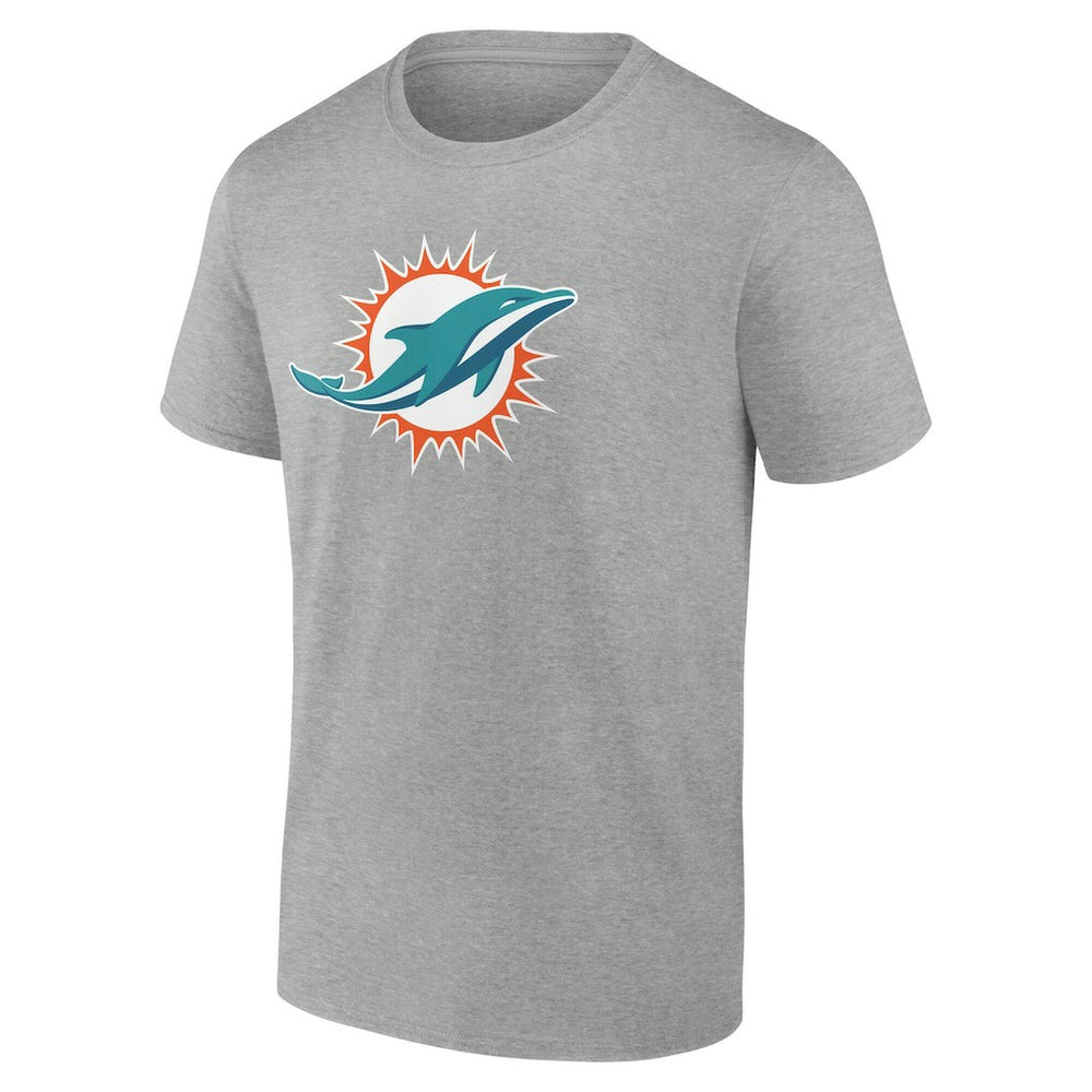 Miami Dolphins Big & Tall Team Authentic Custom T-Shirt Gray