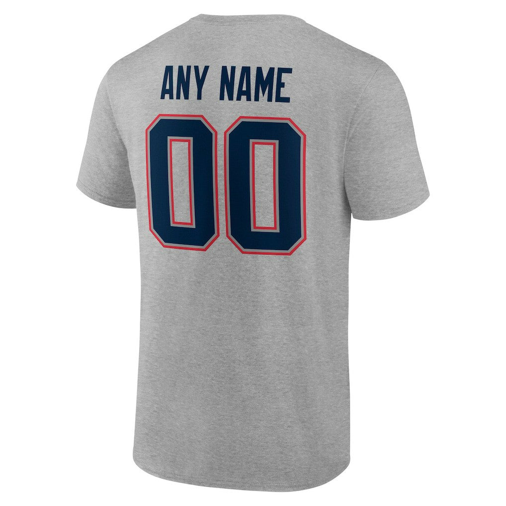 New England Patriots Big & Tall Team Authentic Custom T-Shirt Gray