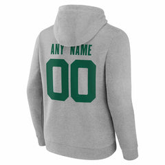 New York Jets Big & Tall Team Authentic Custom Hoodie Gray