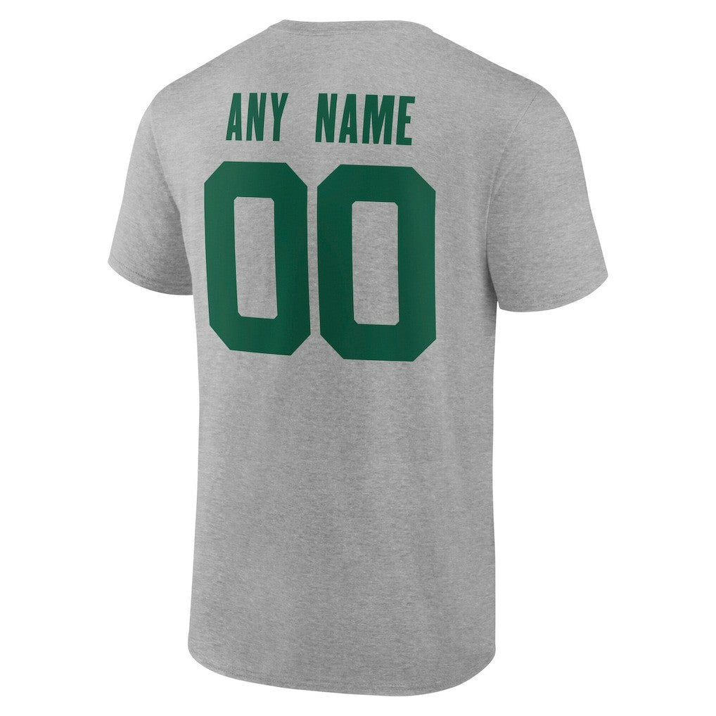 New York Jets Big & Tall Team Authentic Custom T-Shirt Gray