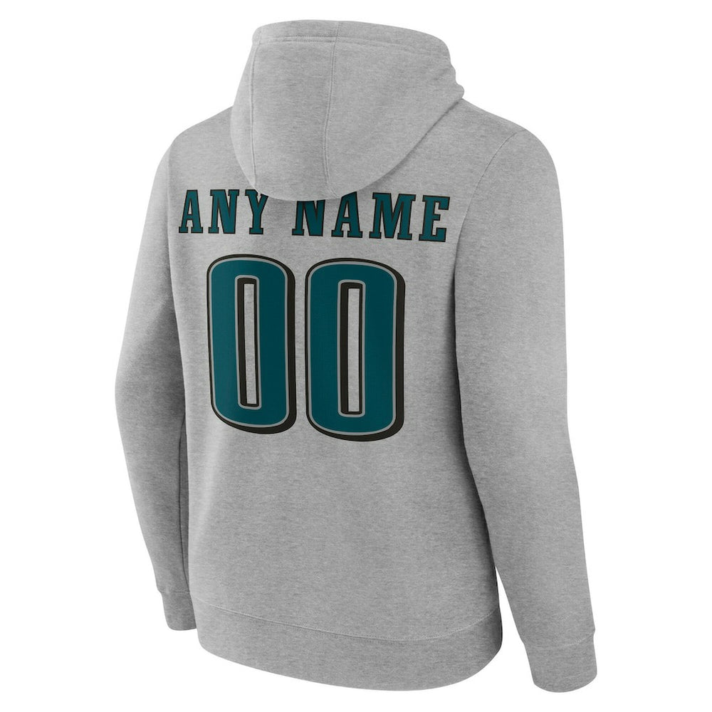 Philadelphia Eagles Big & Tall Team Authentic Custom Hoodie Gray