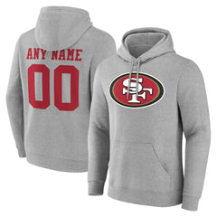 San Francisco 49ers Big & Tall Team Authentic Custom Hoodie Gray