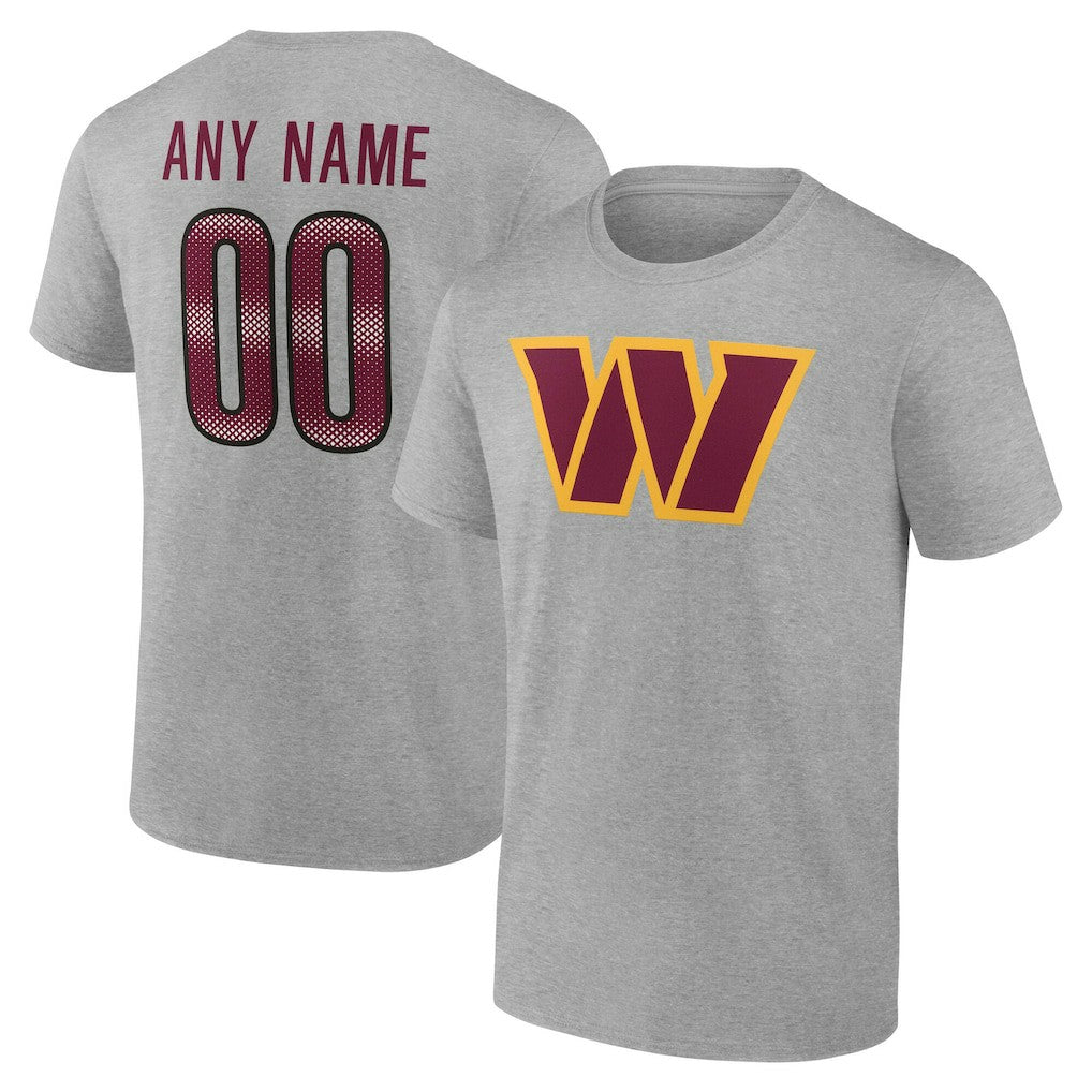 Washington Commanders Big & Tall Team Authentic Custom T-Shirt Gray