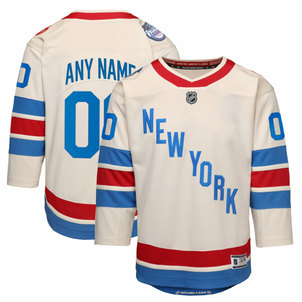New York Rangers Outerstuff Youth 2026 NHL Winter Classic Premier Custom Jersey - White - NHL 203585795