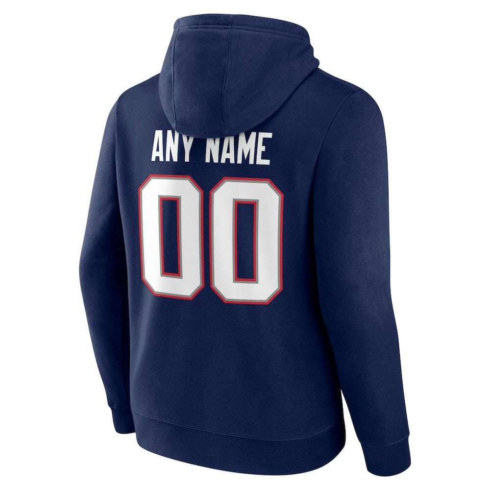 New England Patriots Big & Tall Team Authentic Custom Hoodie Navy