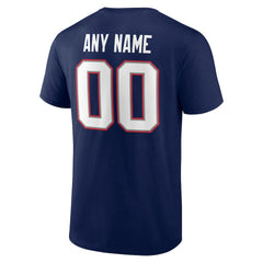 New England Patriots Big & Tall Team Authentic Custom T-Shirt Navy