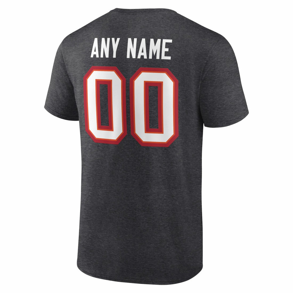 Tampa Bay Buccaneers Big & Tall Team Authentic Custom T-Shirt Charcoal
