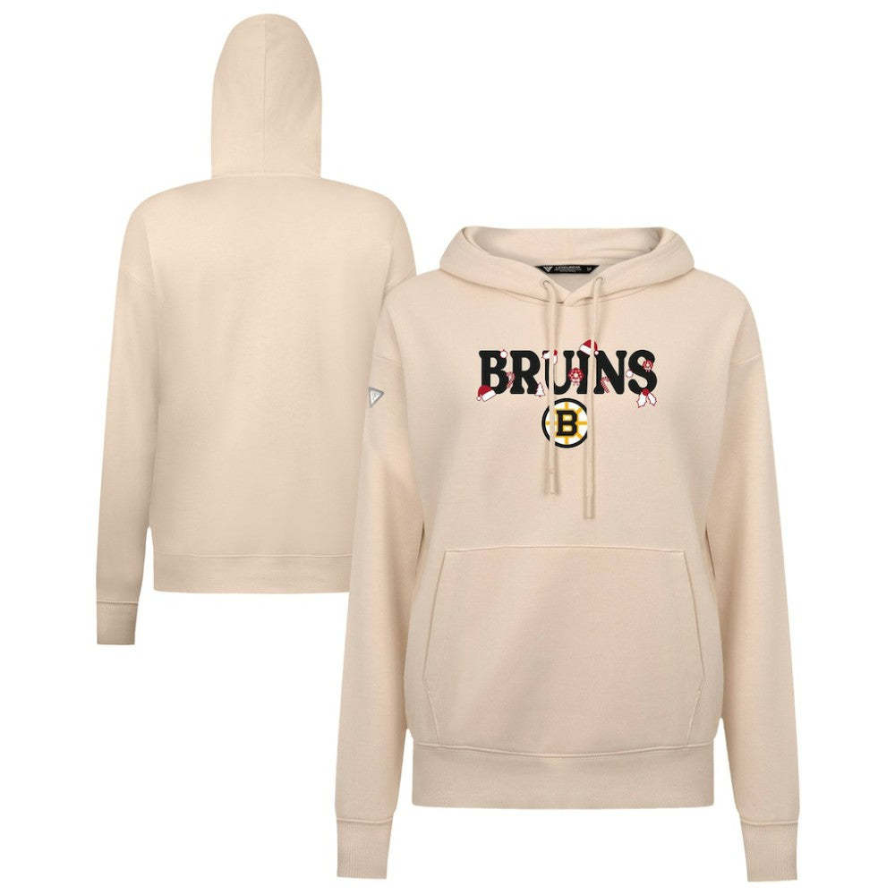 Boston Bruins Levelwear Women's Festive Holiday Adorn Hoodie - Khaki - NHL 203587433