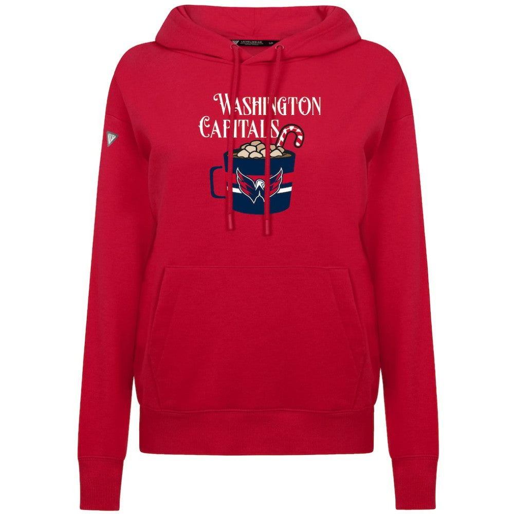 Washington Capitals Levelwear Women's Mellow Holiday Adorn Hoodie - Red - NHL 203587472