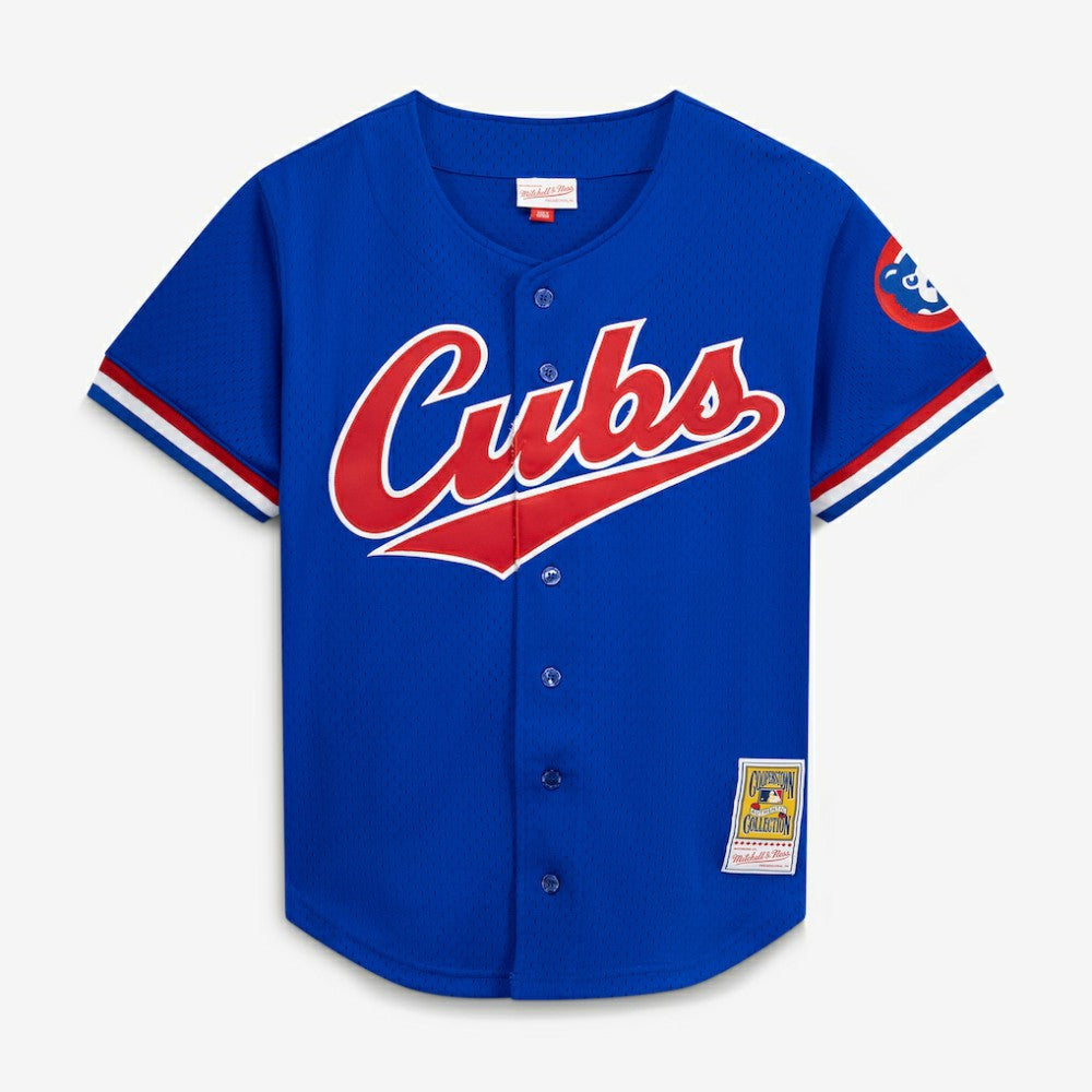 Ryne Sandberg Chicago Cubs Mitchell & Ness Cooperstown Collection 1996 Mesh Batting Practice Button-Up Jersey - Royal - Mitchell & Ness Lifestyle