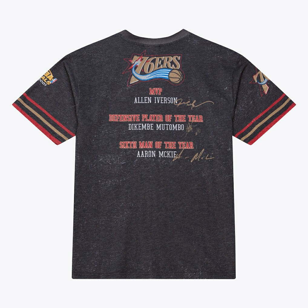 Philadelphia 76ers Hardwood Classics Originals Collection 2000-2001 Team Roster T-Shirt Black | Mitchell & Ness US