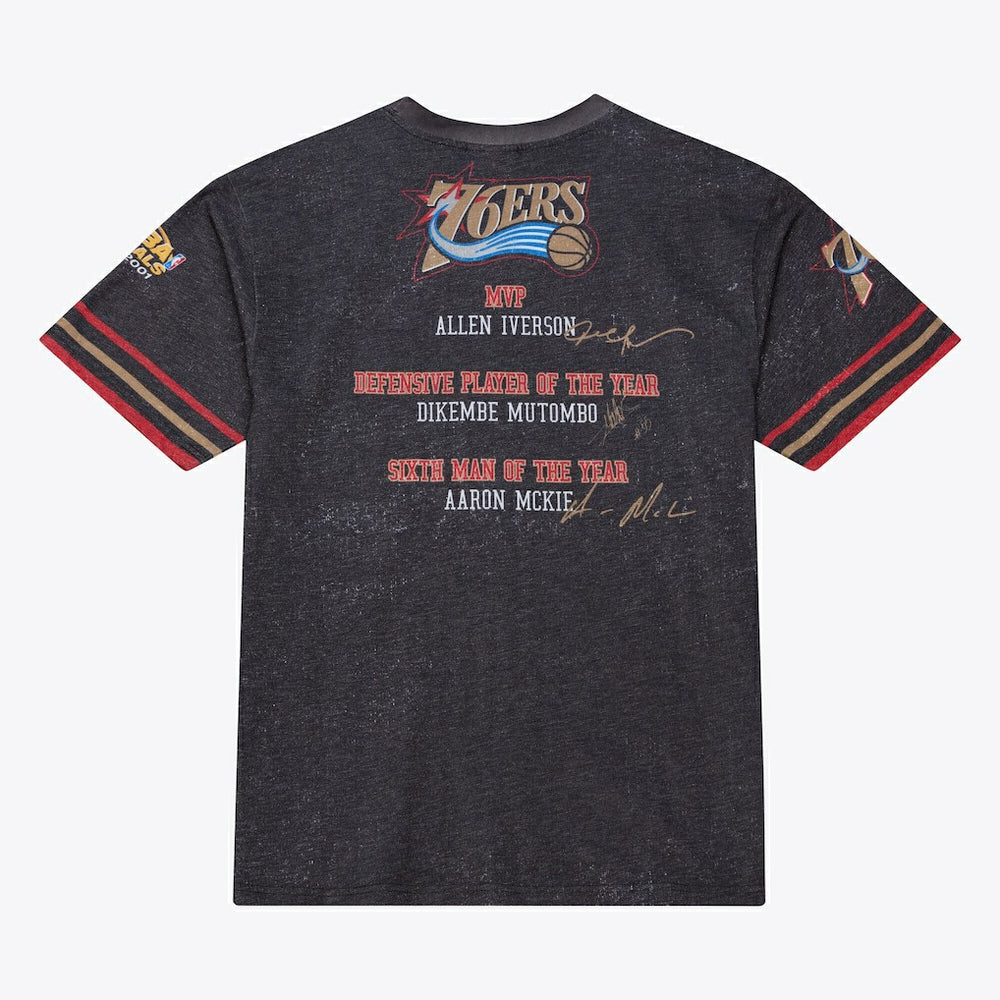 Philadelphia 76ers Hardwood Classics Originals Collection 2000-2001 Team Roster T-Shirt Black | Mitchell & Ness US