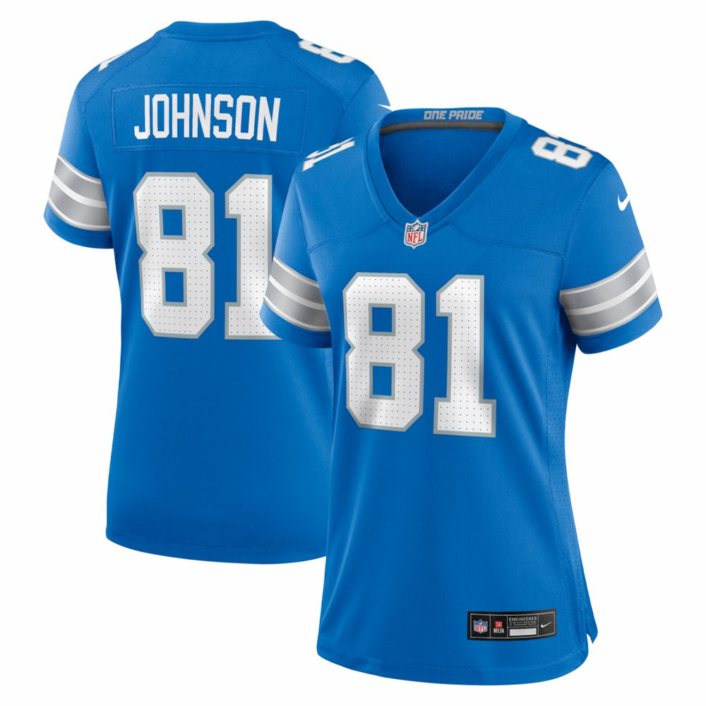 Nike Calvin Johnson Detroit Lions Women's Team Retired Game Jersey Blue