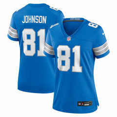 Nike Calvin Johnson Detroit Lions Women's Team Retired Game Jersey Blue