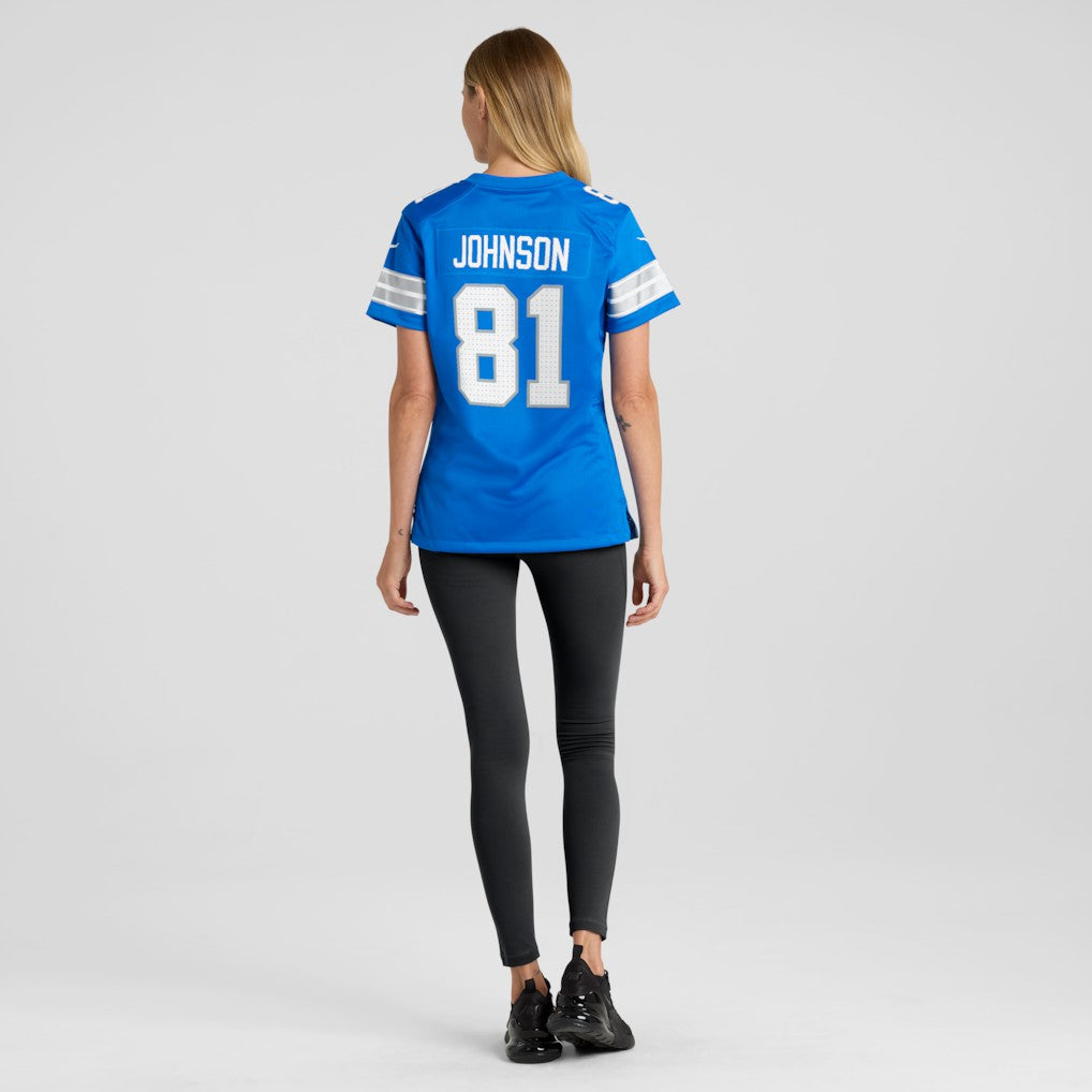 Nike Calvin Johnson Detroit Lions Women's Team Retired Game Jersey Blue