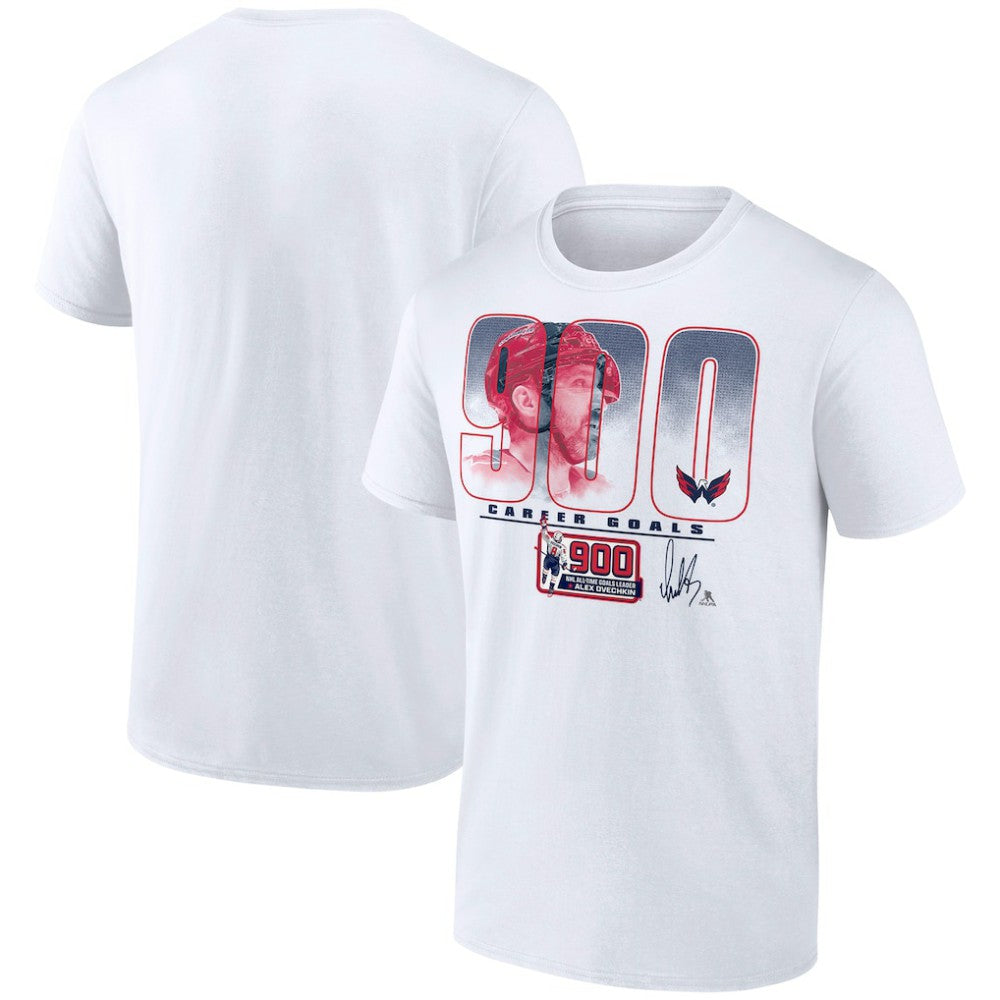 Alexander Ovechkin Washington Capitals 900th Career Goal T-Shirt - White - NHL 203596087