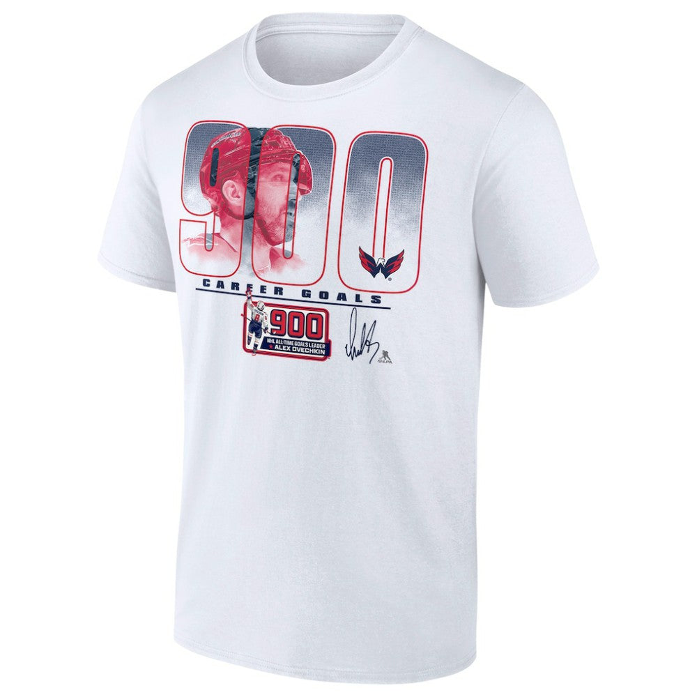 Alexander Ovechkin Washington Capitals 900th Career Goal T-Shirt - White - NHL 203596087