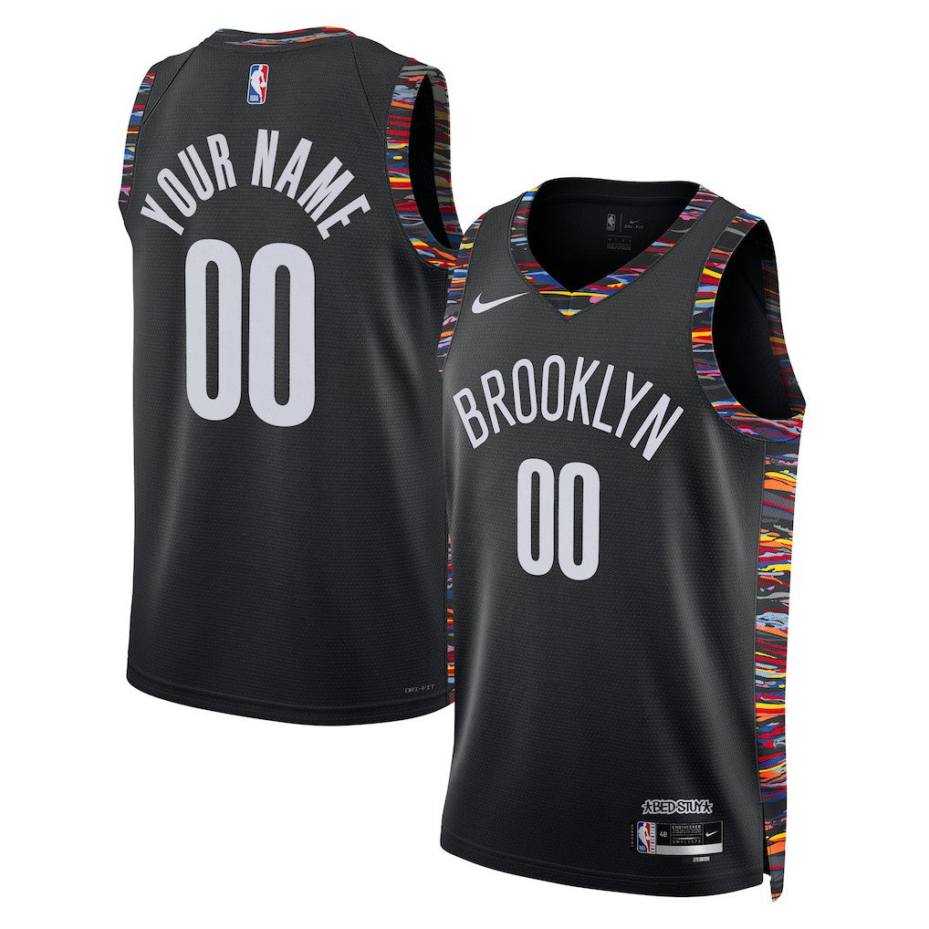 Brooklyn Nets Unisex 2025/26 City Edition Swingman Custom Jersey Black | Nike