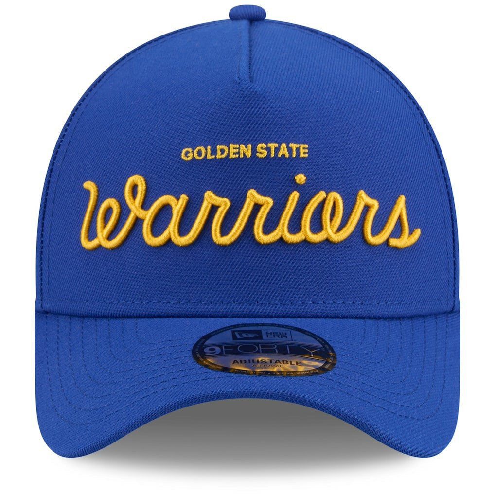 Golden State Warriors x Malbon Golf Unisex 9FORTY A-Frame Adjustable Hat for sale Royal | New Era online