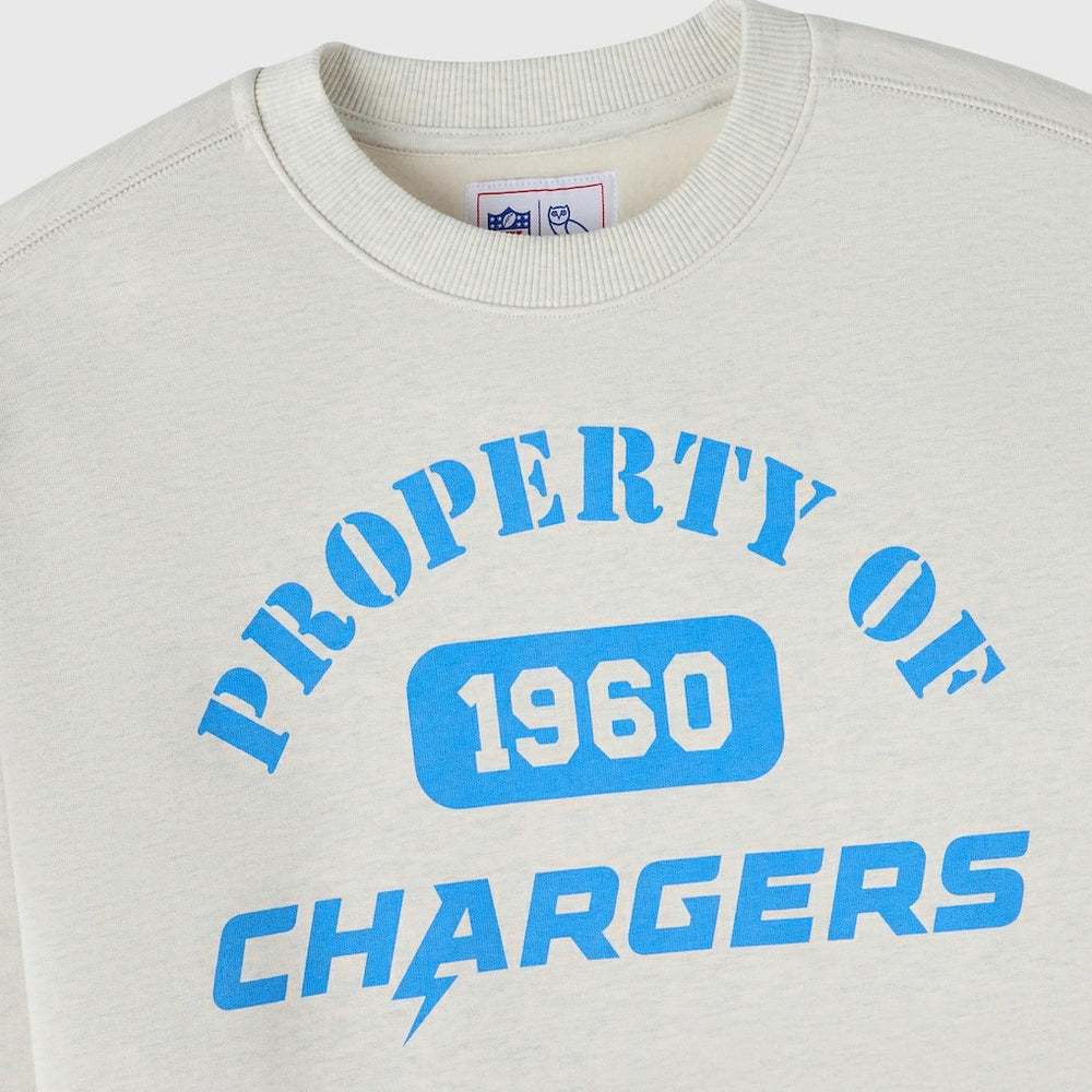 Los Angeles Chargers OVO x NFL Unisex Fleece Sweatshirt Heather Gray