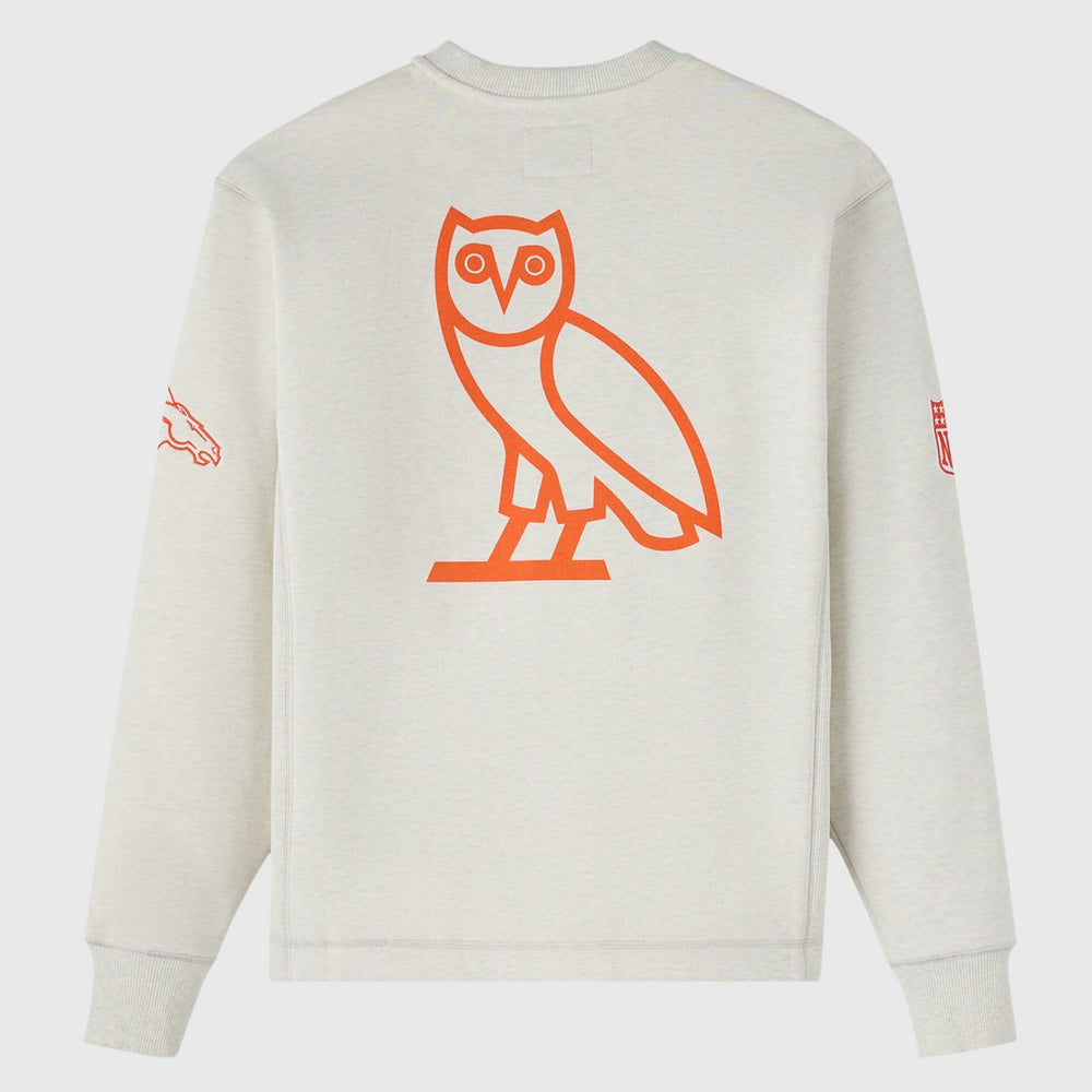 Denver Broncos OVO x NFL Unisex Fleece Sweatshirt Heather Gray