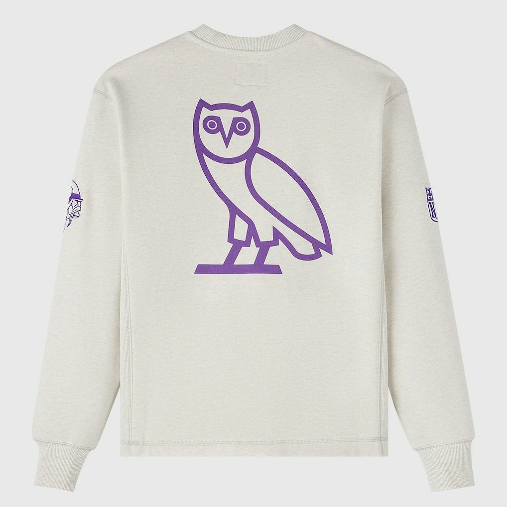 Minnesota Vikings OVO x NFL Unisex Fleece Sweatshirt Heather Gray