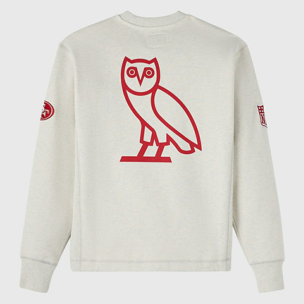 San Francisco 49ers OVO x NFL Unisex Fleece Sweatshirt Heather Gray