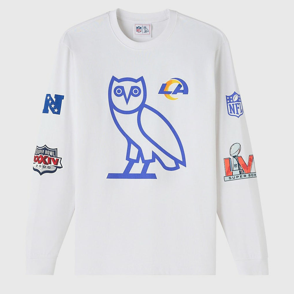 Los Angeles Rams OVO x NFL Unisex Long Sleeve T-Shirt White