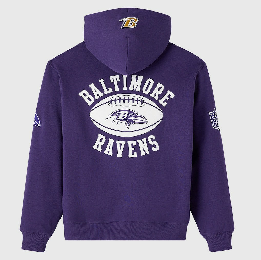 Baltimore Ravens OVO x NFL Unisex Full-Zip Waffle-Lined Hoodie Purple