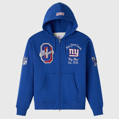 New York Giants OVO x NFL Unisex Full-Zip Waffle-Lined Hoodie Royal