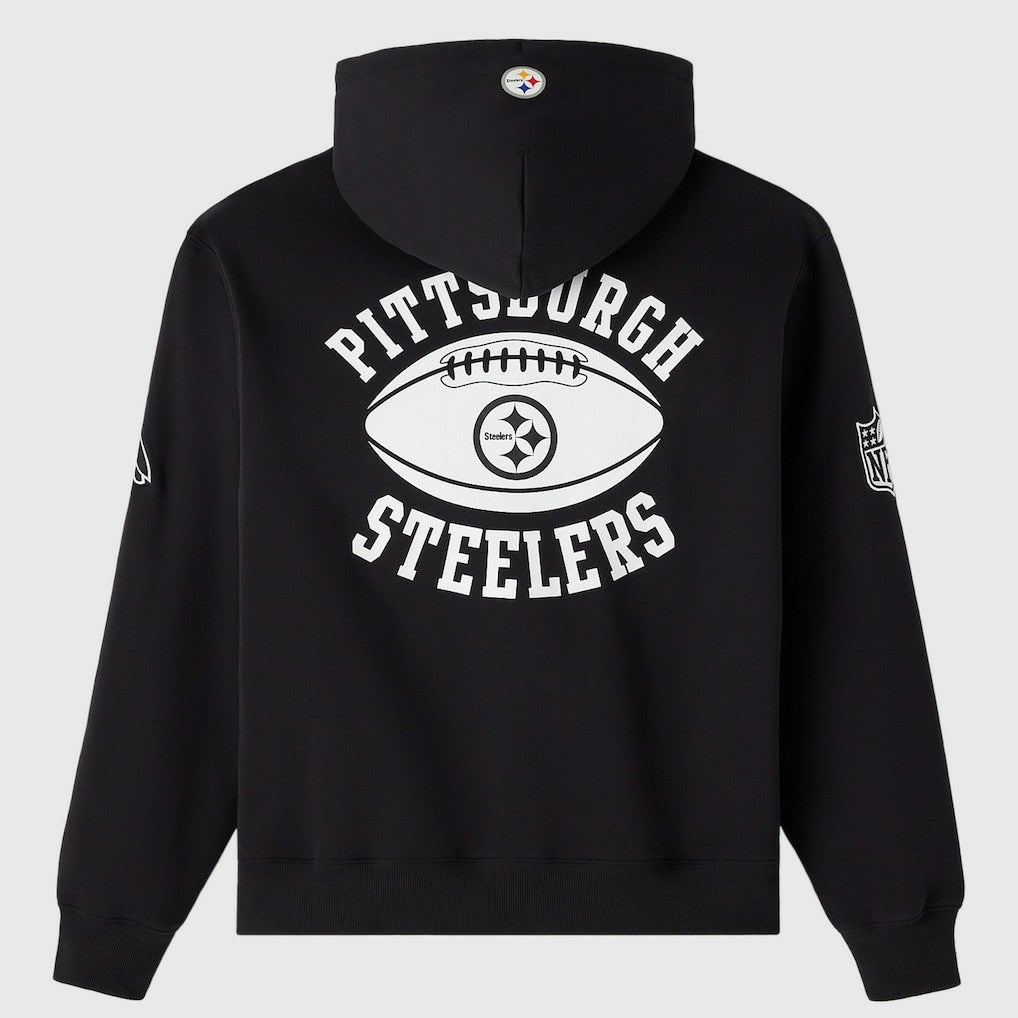 Pittsburgh Steelers OVO x NFL Unisex Full-Zip Waffle-Lined Hoodie Black