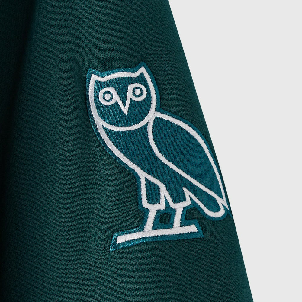 Philadelphia Eagles OVO x NFL Unisex Full-Zip Waffle-Lined Hoodie Midnight Green