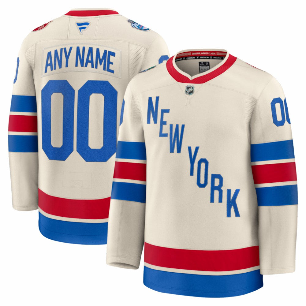 New York Rangers Fanatics 2026 NHL Winter Classic Premium Custom Jersey - Beige - NHL 203600223