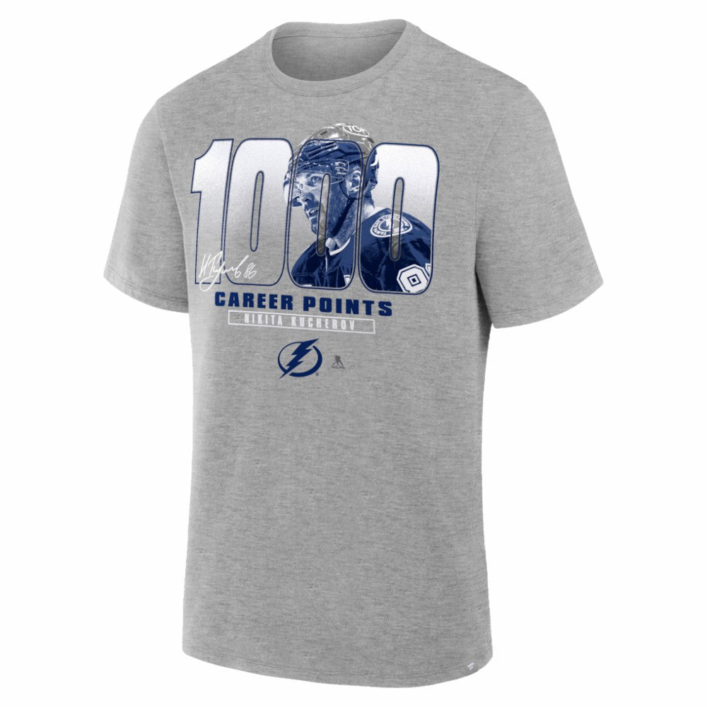 Nikita Kucherov Tampa Bay Lightning 1000 Career Points Legacy T-Shirt - Gray - NHL 203601012