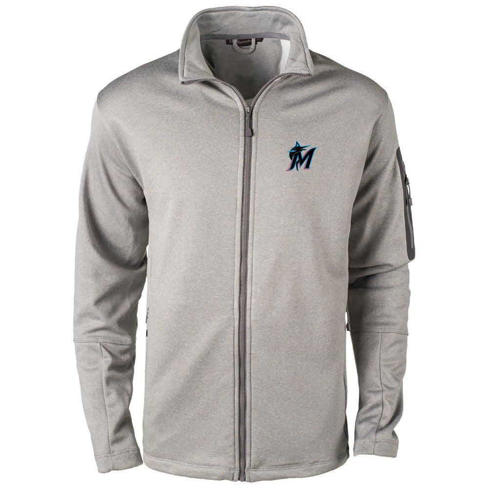 Miami Marlins Dunbrooke Pacific Full-Zip Fleece Jacket - Heather Gray - MLB on Sale