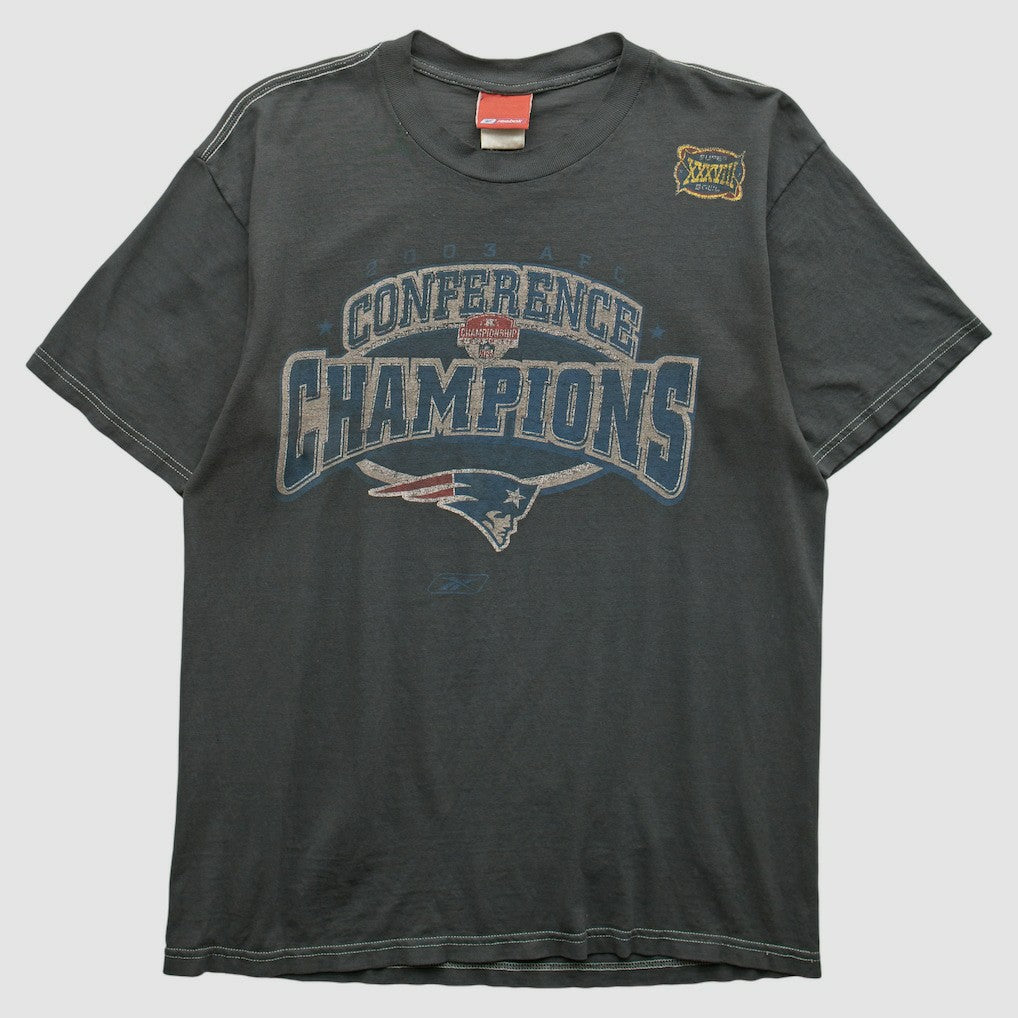 Fanatics New England Patriots Reebok 2000s T-shirt Charcoal Vintage
