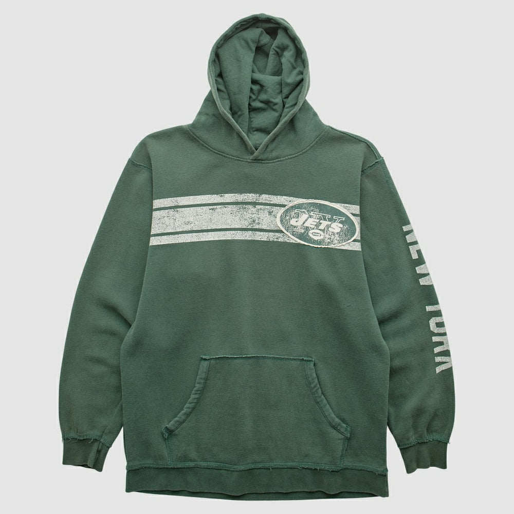 Fanatics New York Jets 2000s Hooded Pullover Sweatshirt Green Vintage