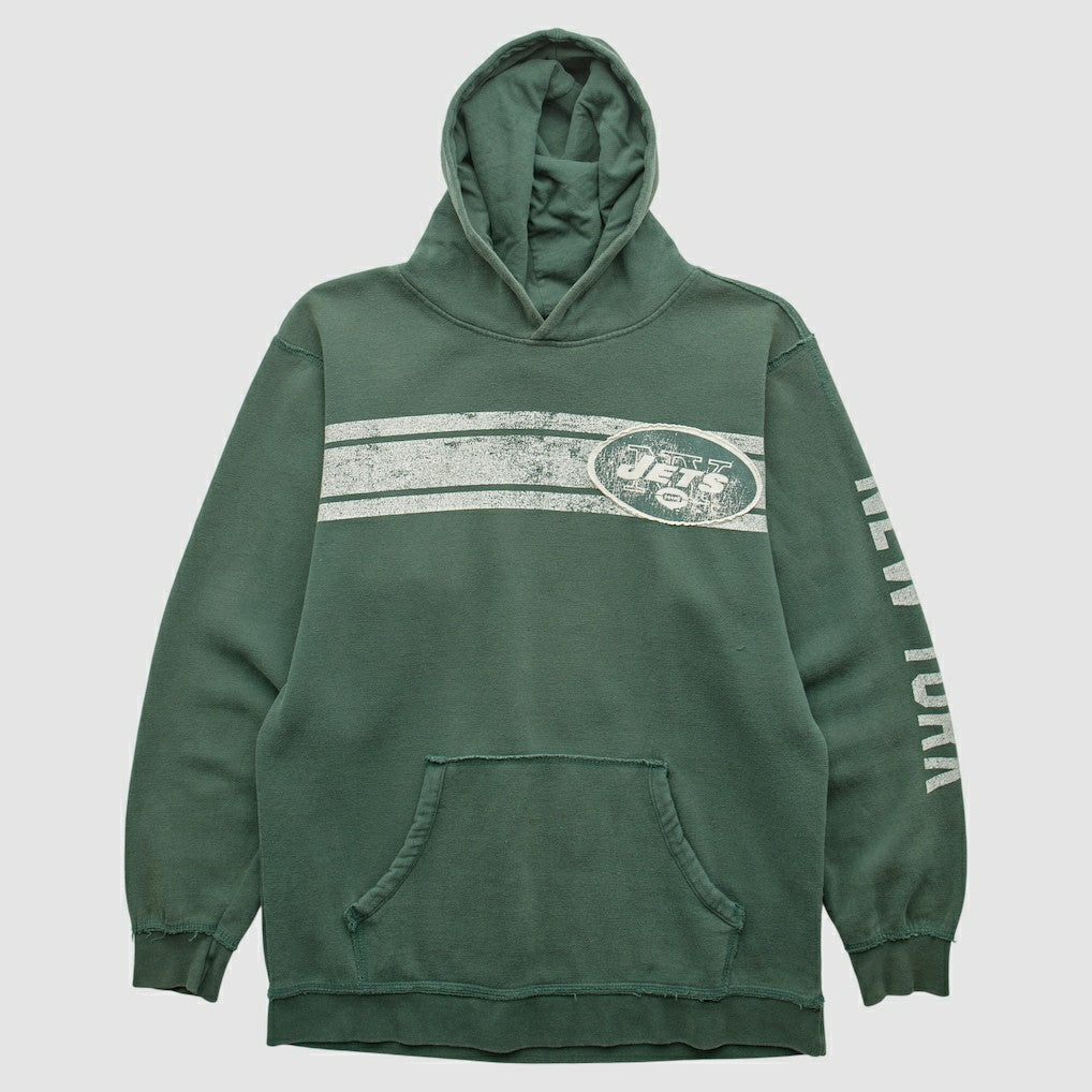 Fanatics New York Jets 2000s Hooded Pullover Sweatshirt Green Vintage