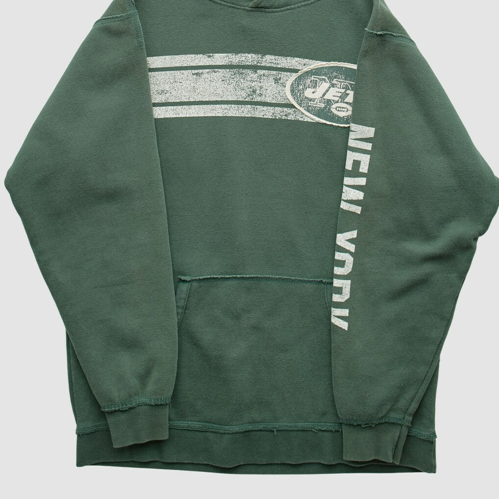 Fanatics New York Jets 2000s Hooded Pullover Sweatshirt Green Vintage