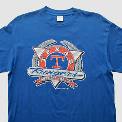 Texas Rangers Trench 1991 T-shirt - Blue - Vintage - Fanatics Online