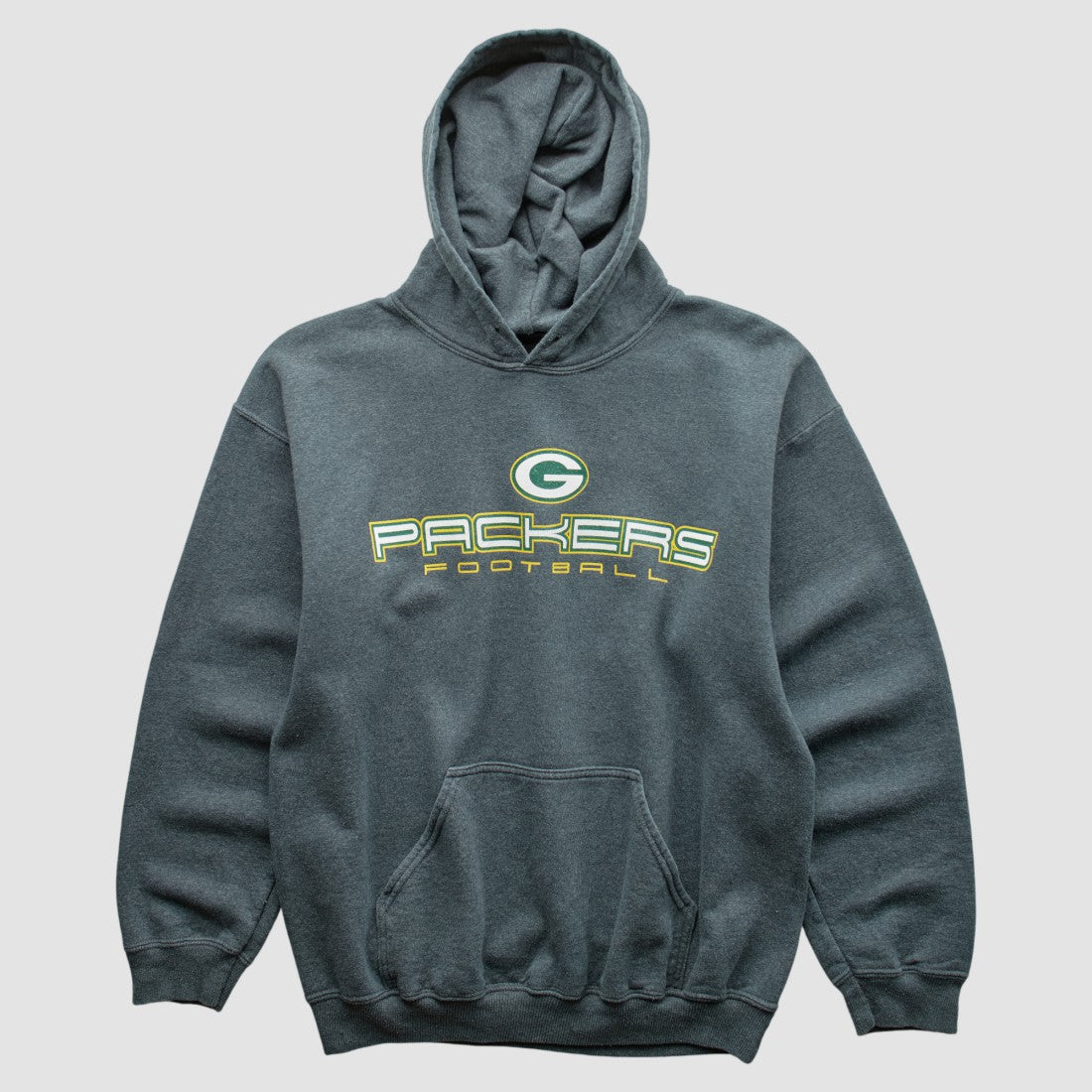 Fanatics Green Bay Packers 2000s Hooded Pullover Sweatshirt Dark Heather Gray Vintage