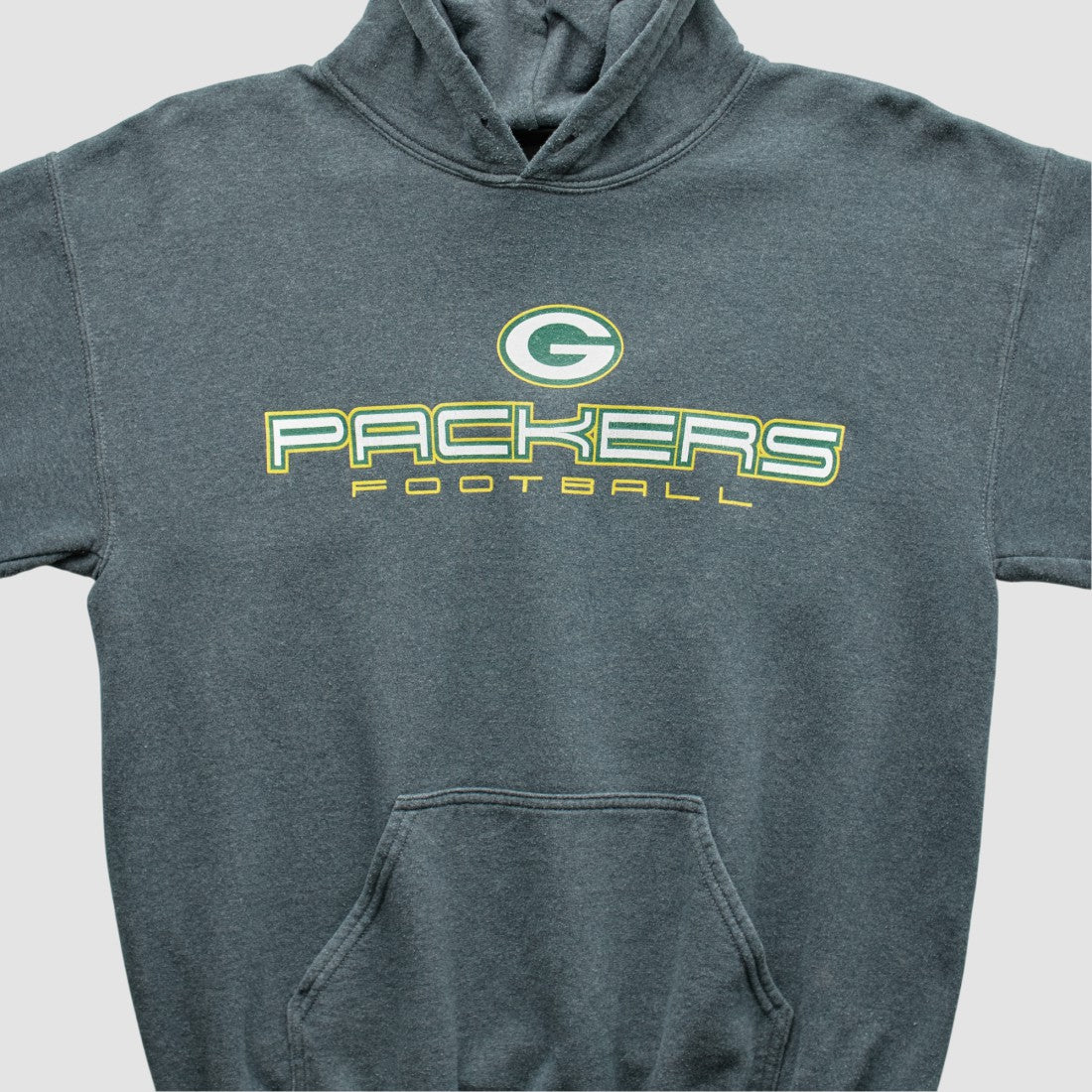 Fanatics Green Bay Packers 2000s Hooded Pullover Sweatshirt Dark Heather Gray Vintage