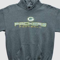 Fanatics Green Bay Packers 2000s Hooded Pullover Sweatshirt Dark Heather Gray Vintage