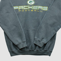 Fanatics Green Bay Packers 2000s Hooded Pullover Sweatshirt Dark Heather Gray Vintage
